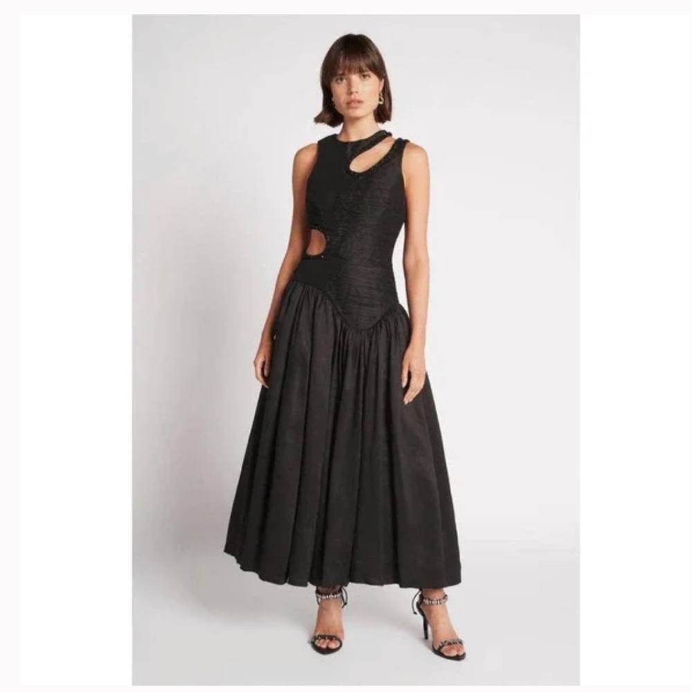AJE Jolie cut out abstract midi dress